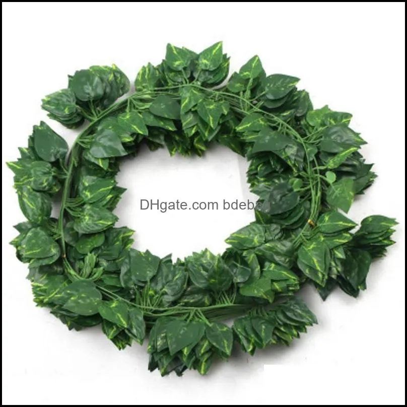 flowers leaves 2m artificial green grape leaf other boston ivy vines decorated fake flower cane wholesale hh08 40 h1
