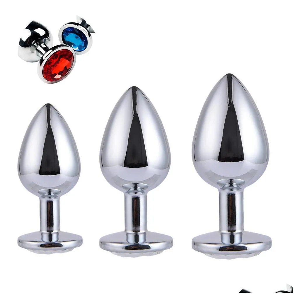 metal butt plugs anal plug unisex stopper 3 different size men/women anal toys trainer for couples