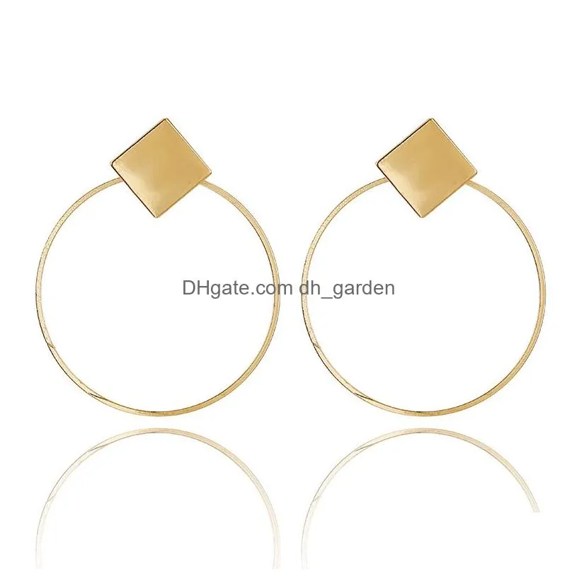 Hoop & Huggie Fashion Statement Hie 2021 Big Geometric Earrings For Women Hanging Dangle Earring Drop Modern Jewelry Drop De Dhgarden Otksc