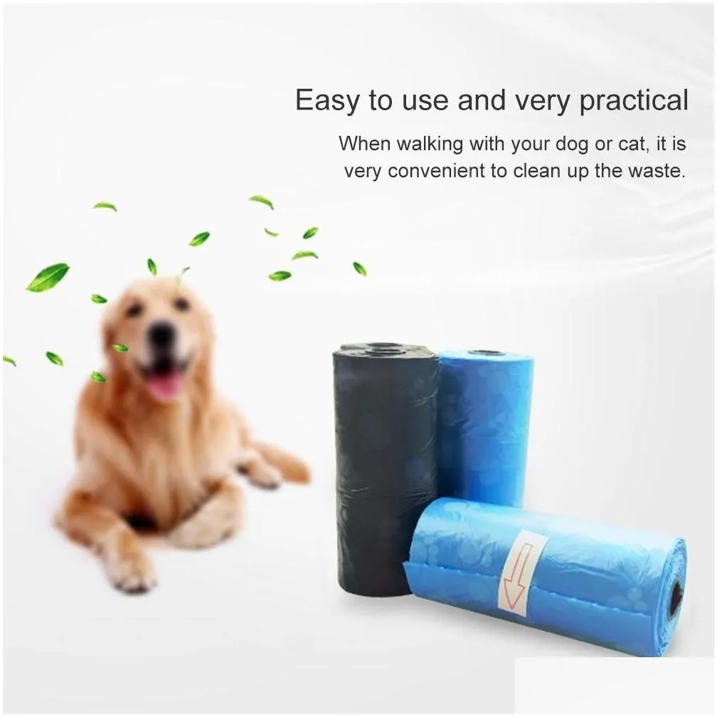 15pcs practical pet dog waste poop bag dispenser trash garbage cat doggy poo collection bags 447 n22922504