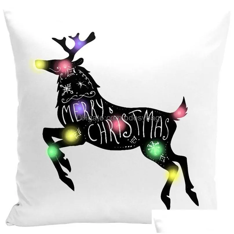 Pillow Case Led Lighting Pillow Case Christmas Cushion Er Home Sofa Pillowcase Living Room Decoration Drop Delivery Home Garden Home T Dhh9Q