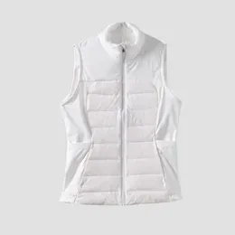 Women Yoga Outfits Cotton Vest LU-11 Autumn Winter New Stand up Collar Jacket Small Fragrance Sleeveless Coat Tank Top Wearing Waistcoat