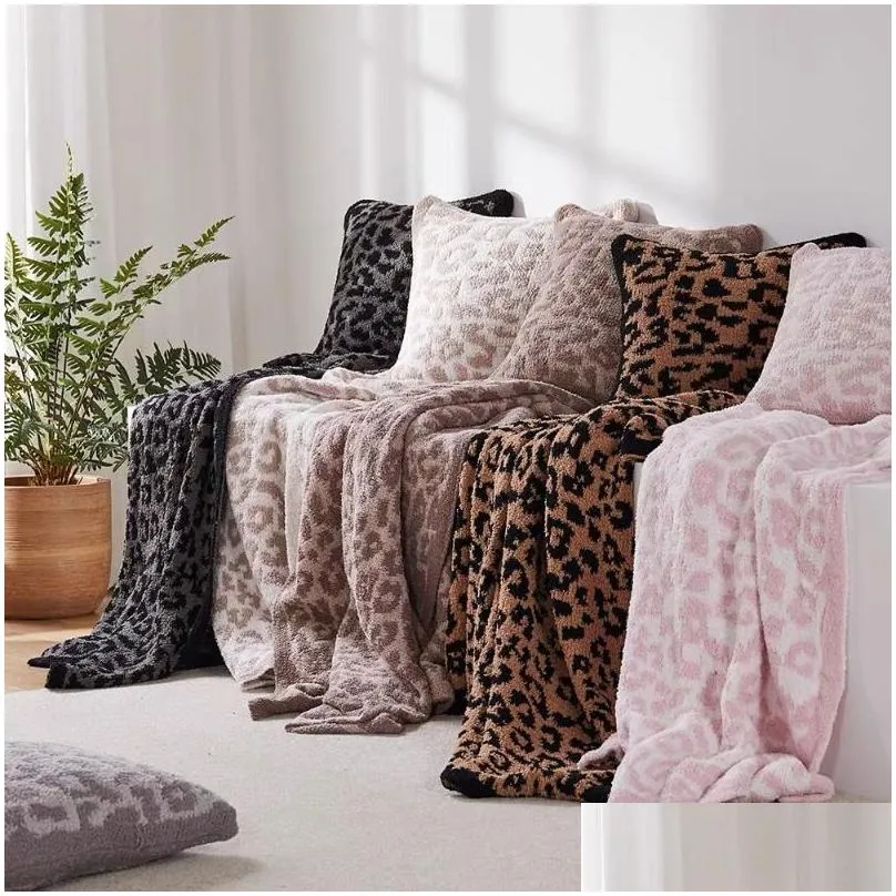 blankets half wool sheep blanket knitted leopard plush dream