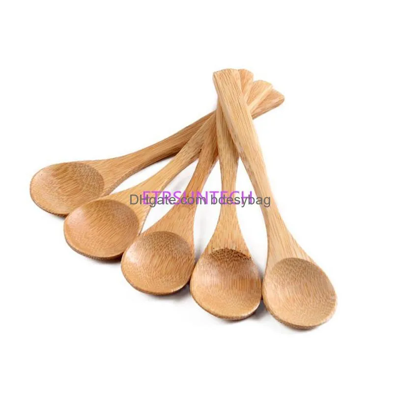 fast shipping new arrival handmade bamboo spoons honey spoon baby spoons mini spoons 13cmx3cm factory wholesale lx743