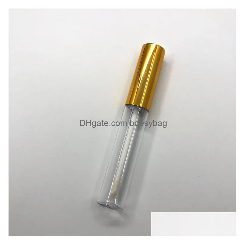 container 10ml cosmetic lip glaze brush bottles makeup tool refillable bottle diy lips gloss oil wand tube w0111