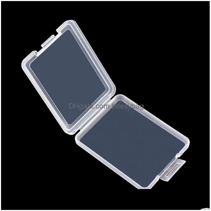 Storage Boxes & Bins Memory Card Storage Box Square Transparent Plastic Case Finishing Container Protection Cases Packaging Drop Deliv Dhejz