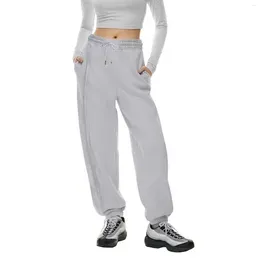 Women`s Pants Women Loose Trousers High Waist Sweatpants Solid Color Casual With Pockets Workout Sports Joggers For Ladies