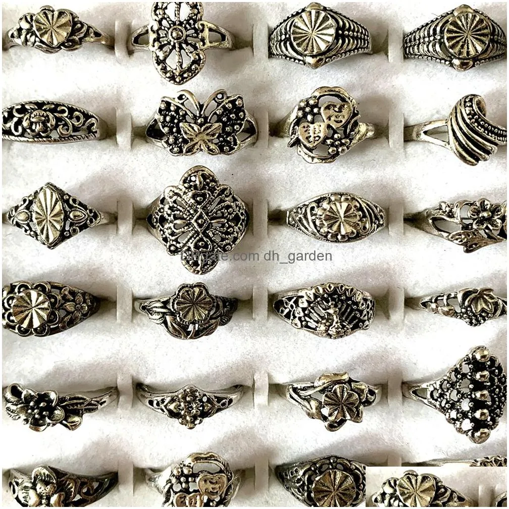 wholesale 30pcs retro fashion alloy rings herren damen verlobungring mariage anniversary party jewelry