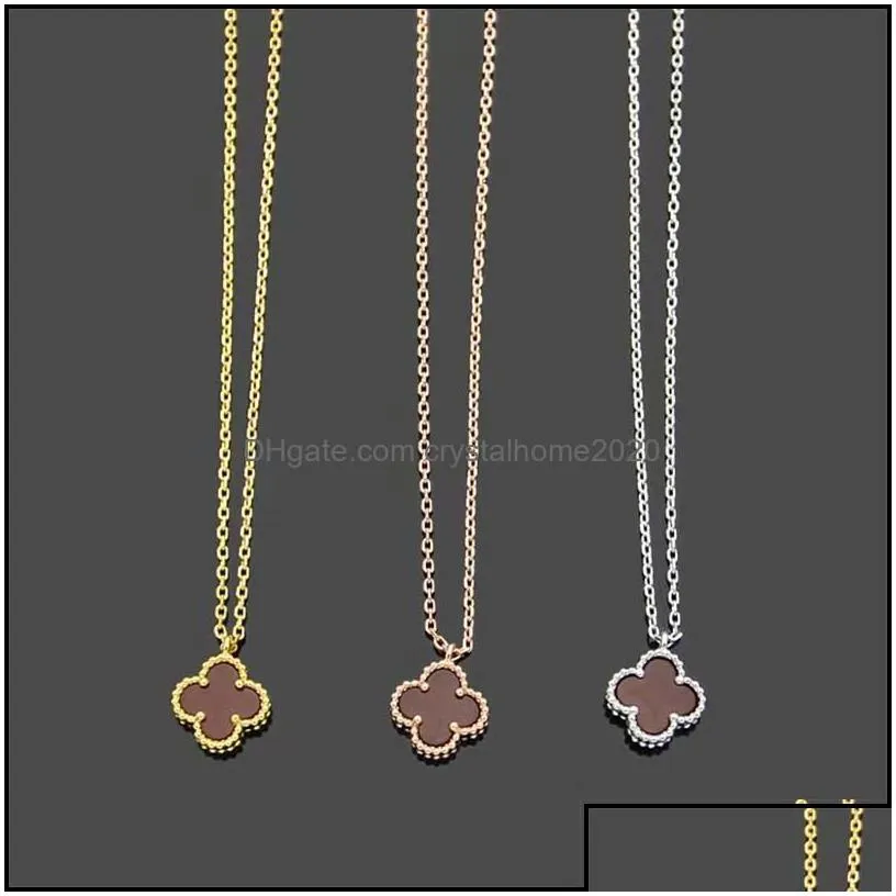 pendant necklaces classic clover necklace fashion designer womens high quality 18k gold korean jewelry gift drop delivery pendant