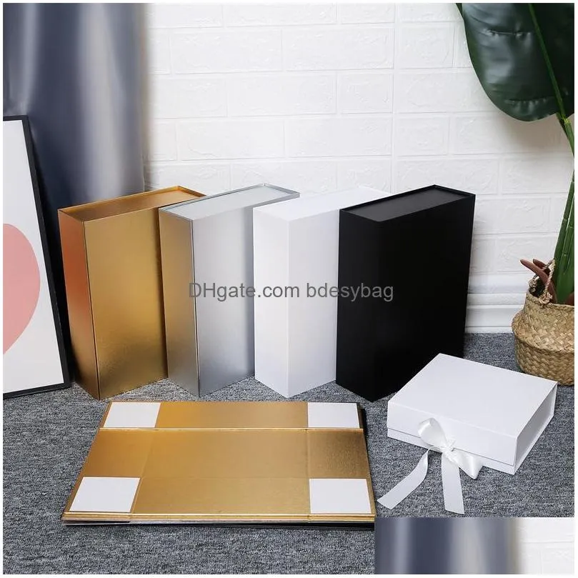 4 colors foldable hard gift box with magnetic closure lid favor boxes childrens shoes storage box lx4387