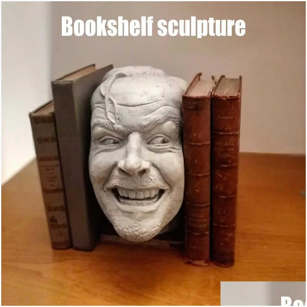 sculpture of the shining bookend library heres johnny sculpture resin desktop ornament book shelf ksi999 210811