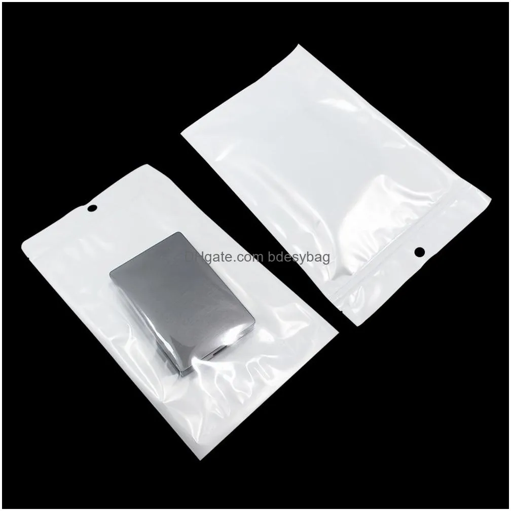 Packing Bags Wholesale Small White Clear Zip Lock Plastic Package Bags With Zipper Self Seal Transparent K Poly Packaging Bag Hang Hol Dhpvk