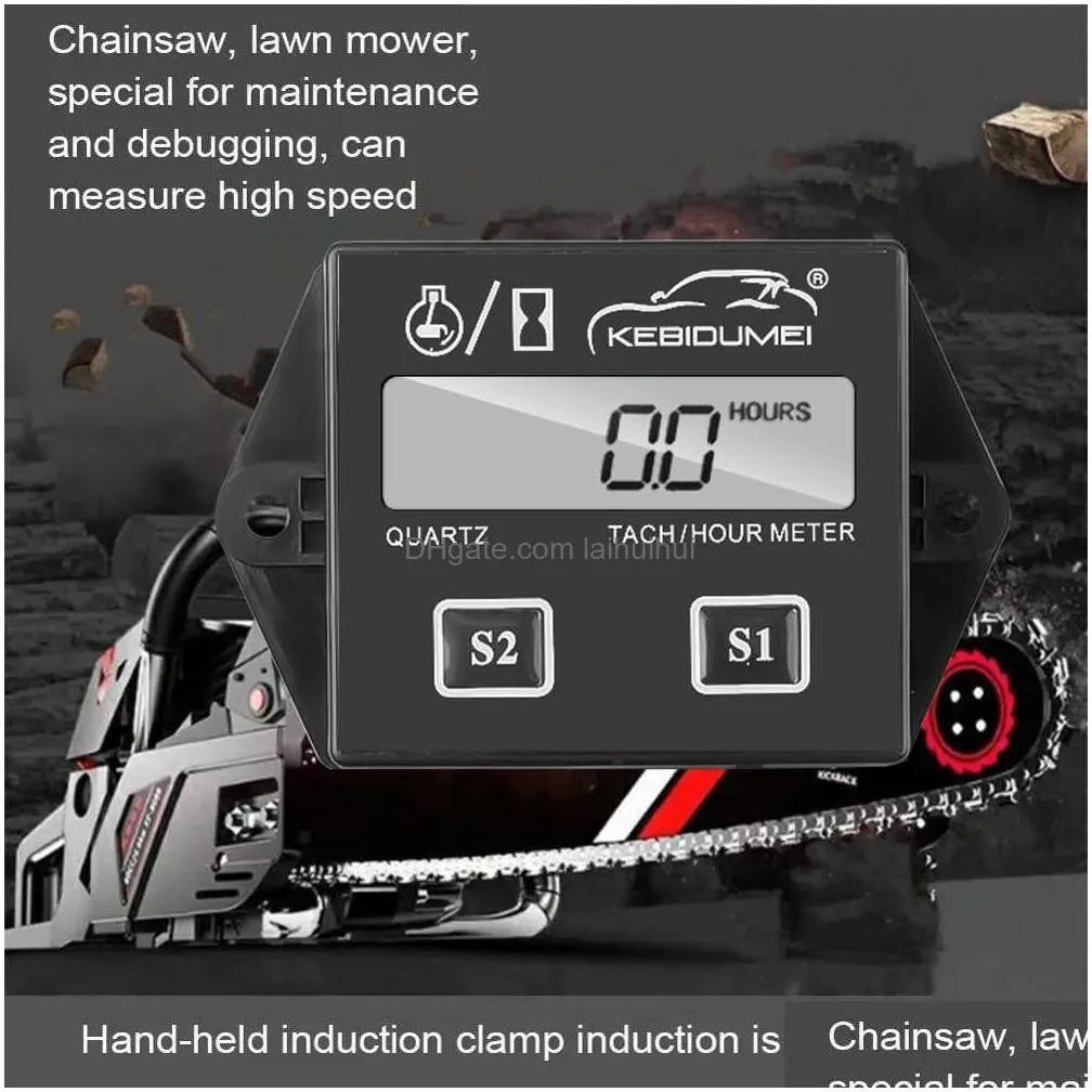  motorcycle engine tach hour meter guage 12v lcd display waterproof car motor boat digital tachometer for motorbike