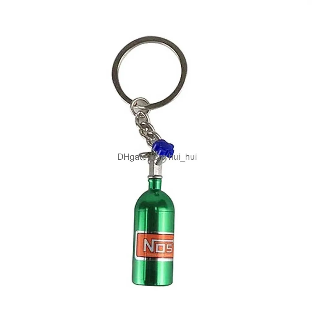 vi78 keychains lanyards creative nos turbo nitrogen bottle keychain mini metal auto pendant keyfob vehicle keyrings car motorcycle accessory key