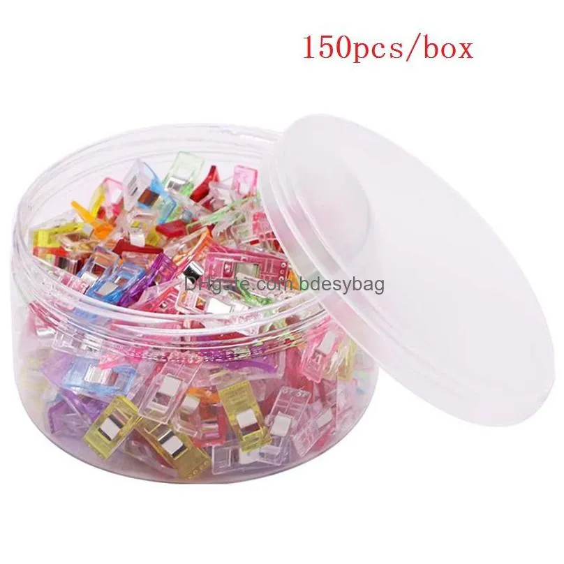 100/150pcs sewing clip plastic clips quilting crafting crocheting knitting safety clips assorted colors binding clips lx4242