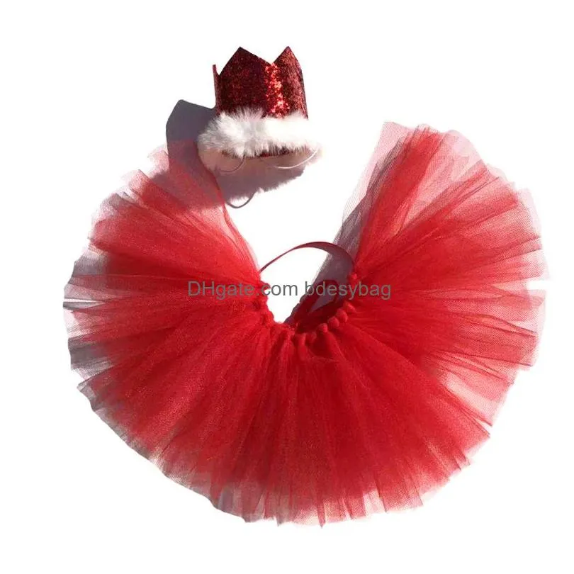 Dog Apparel Holiday Party Pet Dog Apparel Puppy Small Dogs Lace Skirt Princess Tutu Dress Clothes Costume With Festival Hat Drop Deliv Dhx8Z