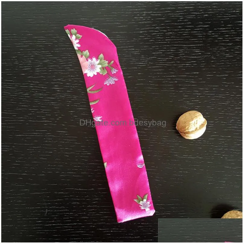 new product wholesale chinese silk folding hand fan pouch chopstick cover case festive party supplies yt0050