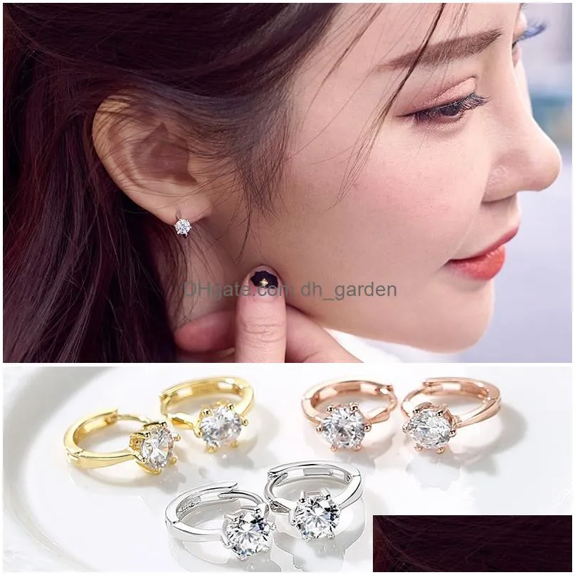 Stud Versatile Gold Hoop Earrings For Women Cartilage Septum Piercing Earing Crystal Imitation Diamond Jewelry Korean Acceso Dhgarden Oticz