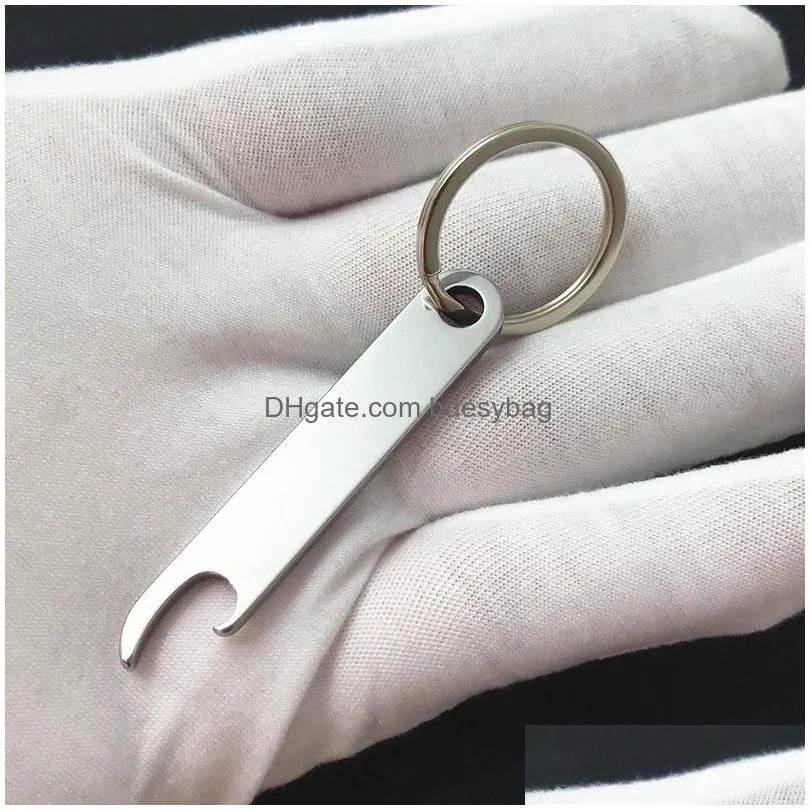 portable mini bottle opener stainless steel key ring carry easily bar tool kitchen gadgets wholesale lx5067