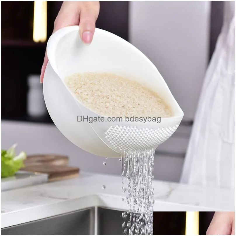 Other Kitchen Tools Mtifunction Food Grade Plastic Rice Beans Peas Washing Tools Filter Strainer Basket Sieve Drainer Cleaning Gadget Dhnnk