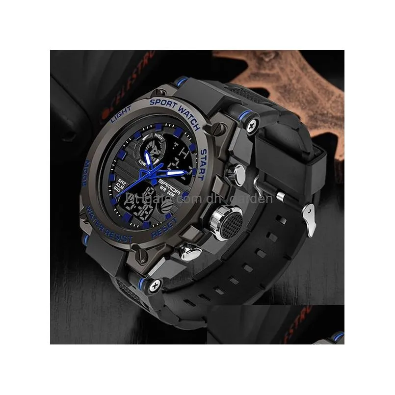 Wristwatches Top Luxury Watches Men Military Army Mens Watch Waterproof Sport Wristwatch Dual Display Male Relo Mascino Drop Dhgarden Ot1Q3