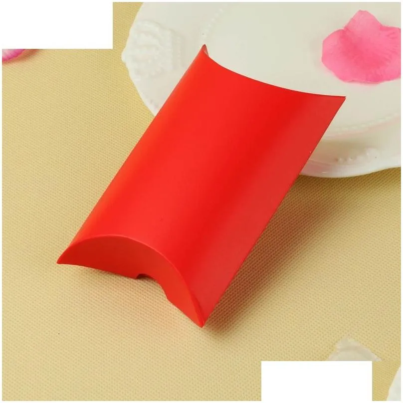 favor holders 50pcs/lot pillow wedding party diy box candy boxes supply accessories favour kraft paper gift boxes