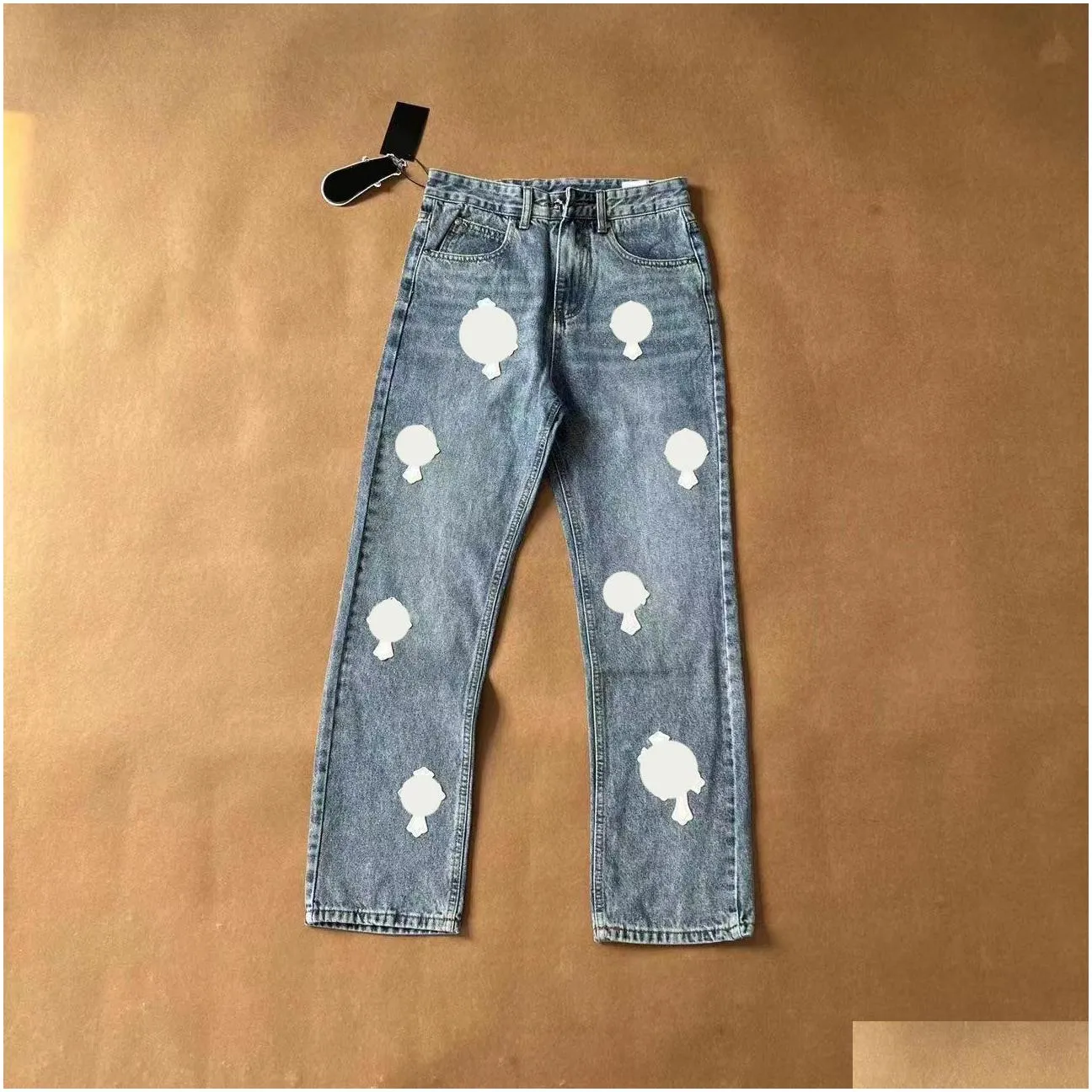 2023 Mens Jeans Designer Make Old Washed Jeans Chrome Straight Trousers Heart Prints for Women Men Casual Long Style Blue Black chromees hearts Purple Jeans