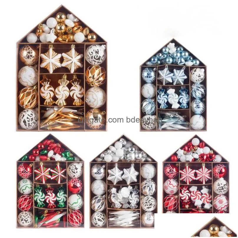 Christmas Decorations Christmas Ornaments Set Hanging Balls Bauble Pendants Xmas Decor For Home New Year Gift Drop Delivery Home Garde Dhnck