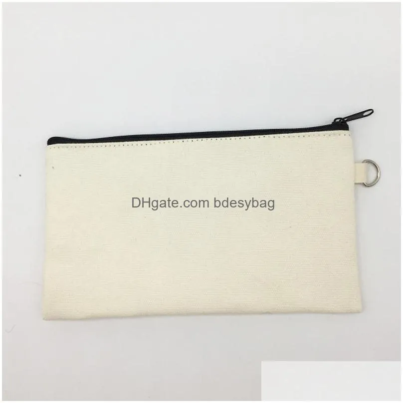 19.5x11cm canvas zipper pencil cases pen pouches cotton cosmetic bags makeup bags mobile phone clutch bag custom logo lx1368