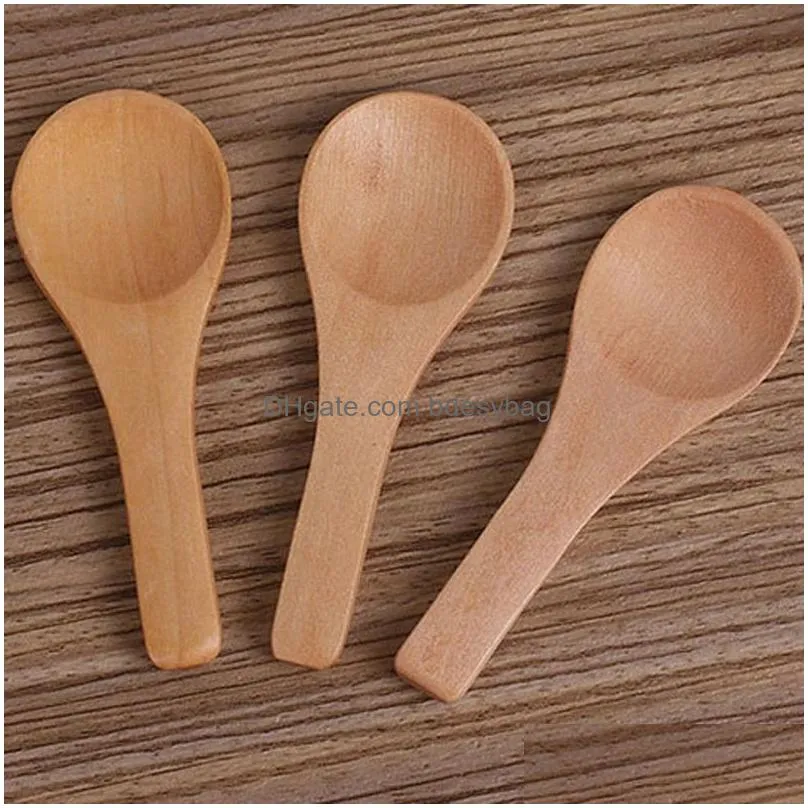 japanese small wooden spoon wholesale 8cm manual salt dessert spoon powder wood spoons milk powder scoop lx5208