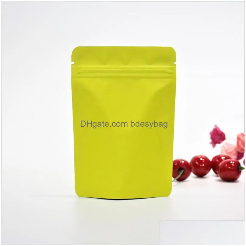 5 size multicolor matte stand up pure aluminum foil seal packaging bag self seal mylar packing pouch for tea food lx2030