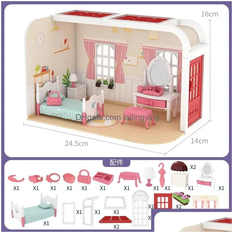 dolls miniature items dollhouse accessories and furniture mini toys set home shop scene livingroom pretend playset kids gifts 231017