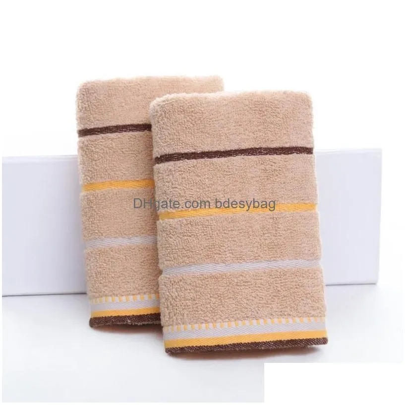 Towel Soft Striped Beach Towel Bathroom Strongly Water Absorbent Adt 100% Cotton 34 X 75 Cm Drop Delivery Home Garden Home Textiles Dhhw0