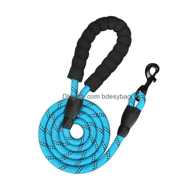 Dog Collars & Leashes Nylon Training Dog Leashes Webbing Recall Long Lead Line Pet Traction Rope Great For Teaching Cam Drop Delivery Dhku2