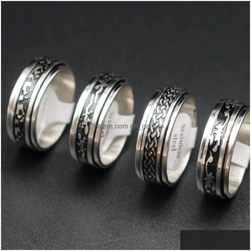 bulk lots 30pcs multistyle fashion black band rotating rings size 1721 men women personality gifts jewelry punk rock hip hop accessories no fade