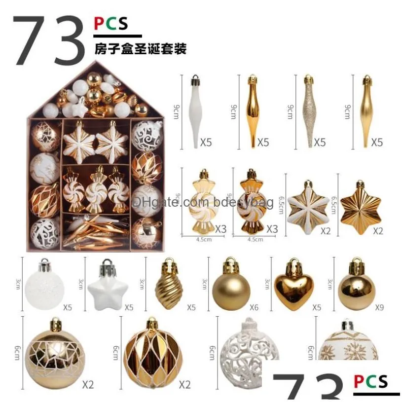 Christmas Decorations Christmas Ornaments Set Hanging Balls Bauble Pendants Xmas Decor For Home New Year Gift Drop Delivery Home Garde Dhnck