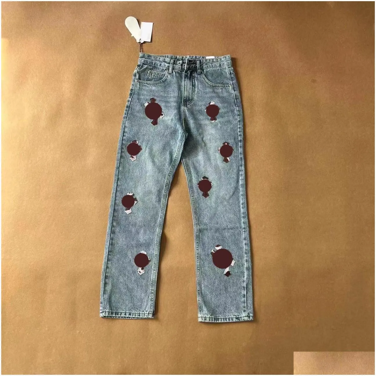 2023 Mens Jeans Designer Make Old Washed Jeans Chrome Straight Trousers Heart Prints for Women Men Casual Long Style Blue Black chromees hearts Purple Jeans