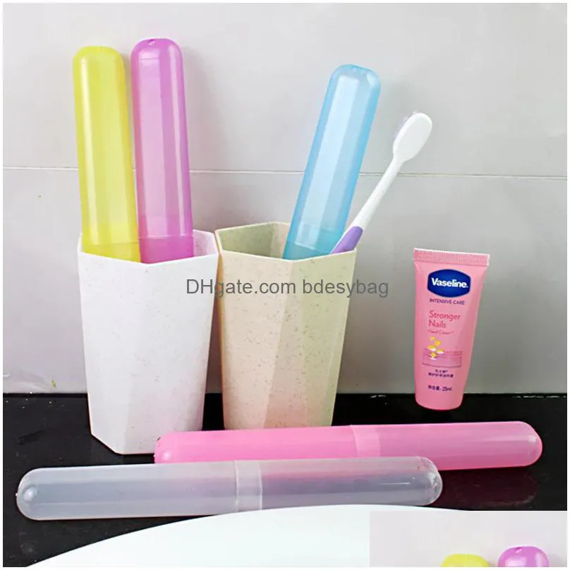 plastic toothbrush case portable travel walking camping box bathroom toothbrush box household merchandises lx4307