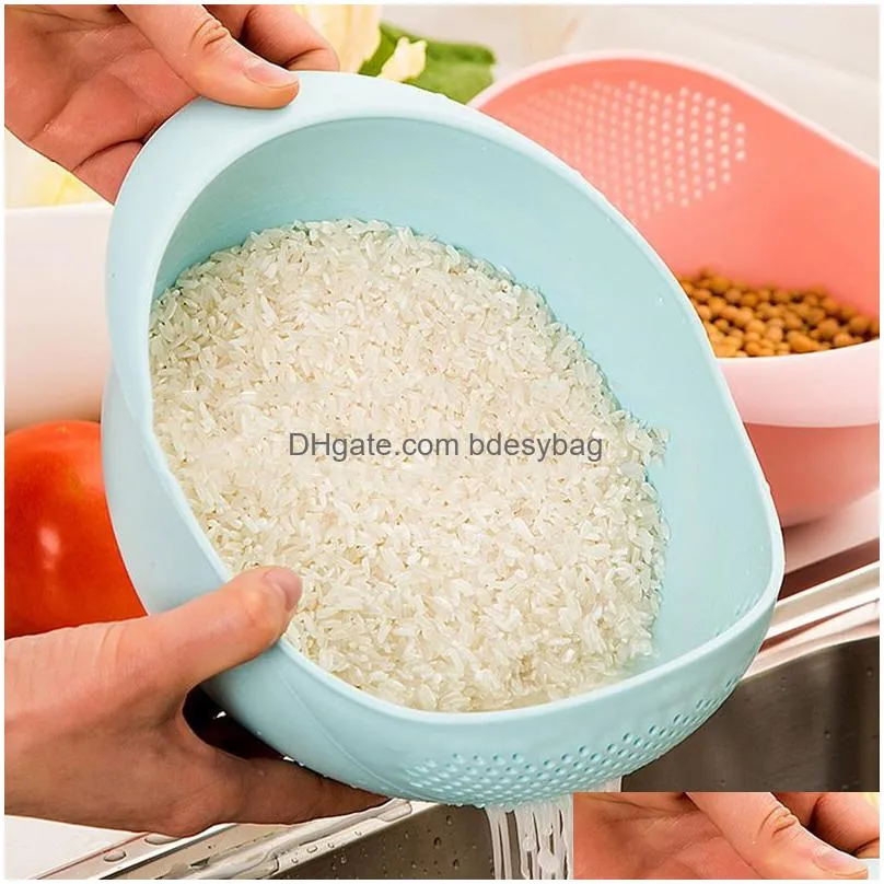 Other Kitchen Tools Mtifunction Food Grade Plastic Rice Beans Peas Washing Tools Filter Strainer Basket Sieve Drainer Cleaning Gadget Dhnnk