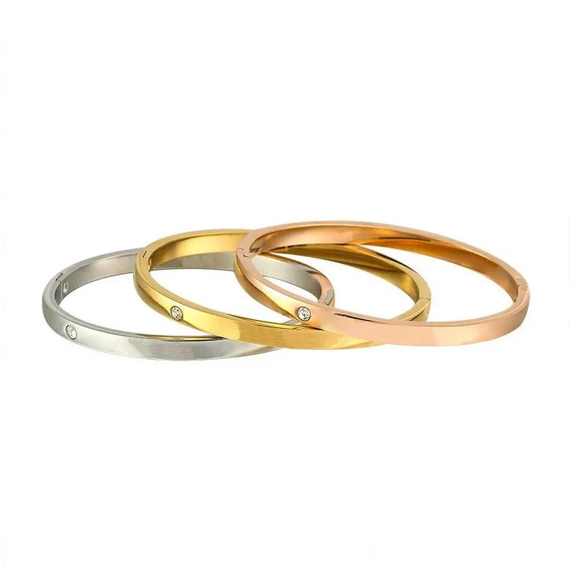 designer cuff bracelet luxury love bracelets for women cubic zirconia 316l titanium steel jewelry for gift