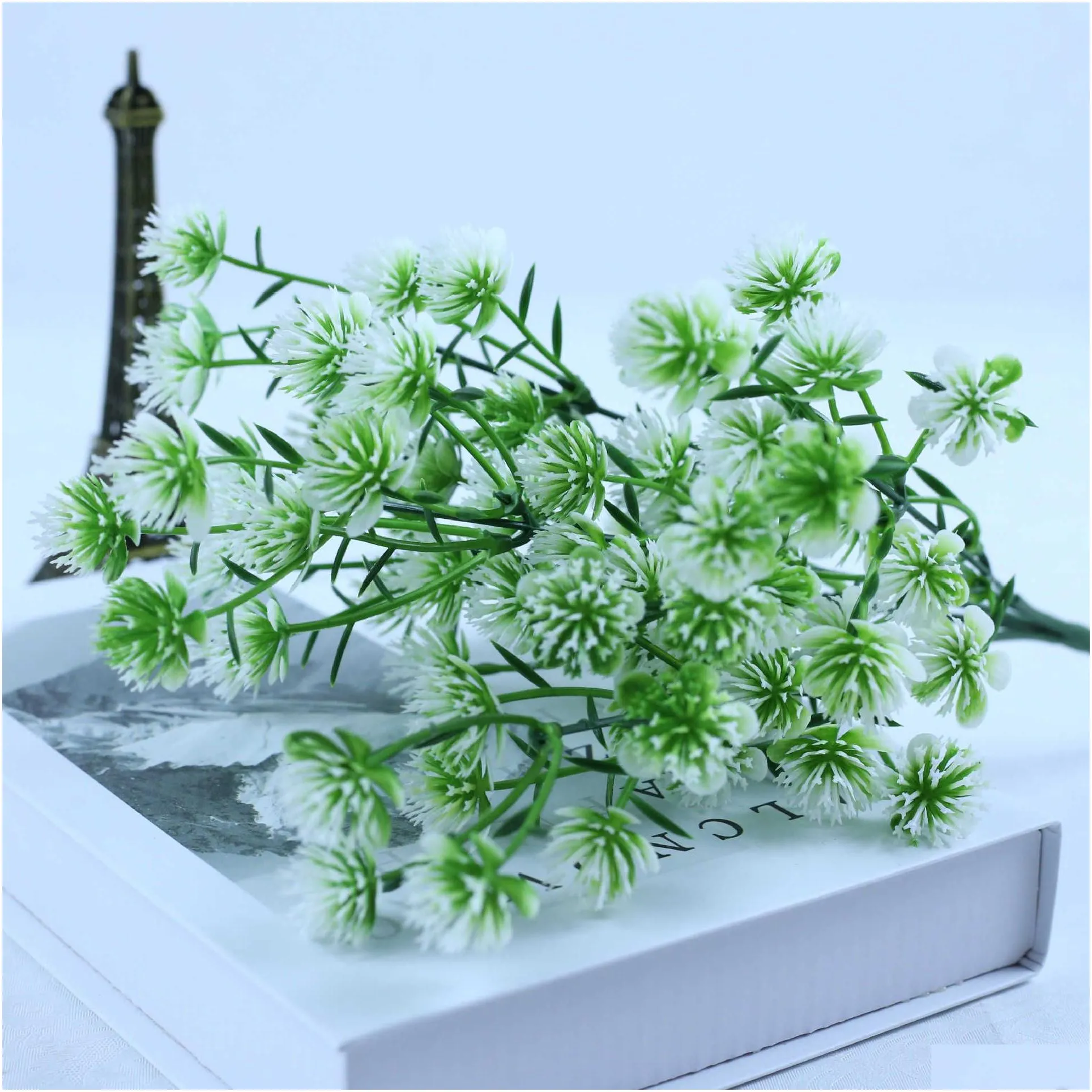 Dried Flowers Artificial  small bayberry home dining table wedding party decoration artificial plant fake flower flocking R230612