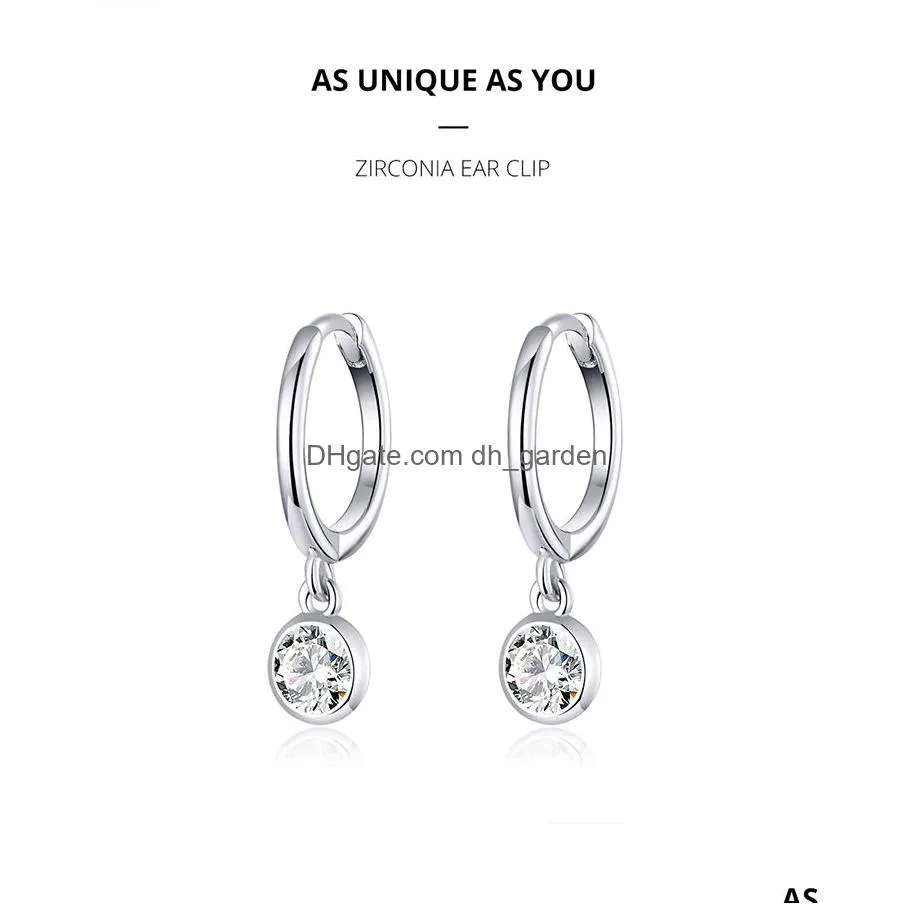 Hoop & Huggie 925 Sterling Sier Clear Cz Waterdrop Hoop Earrings For Women Wedding Engagement Statement Luxury Jewelry Sce83 Dhgarden Otpwa