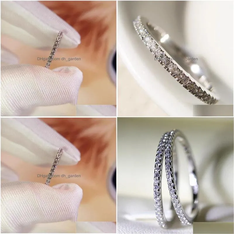 Band Rings Rings For Women Bridal Wedding Jewelry Engagement Party Ring White Gold-Color Sier Plated Anel Drop Delivery Jewel Dhgarden Oto2Y