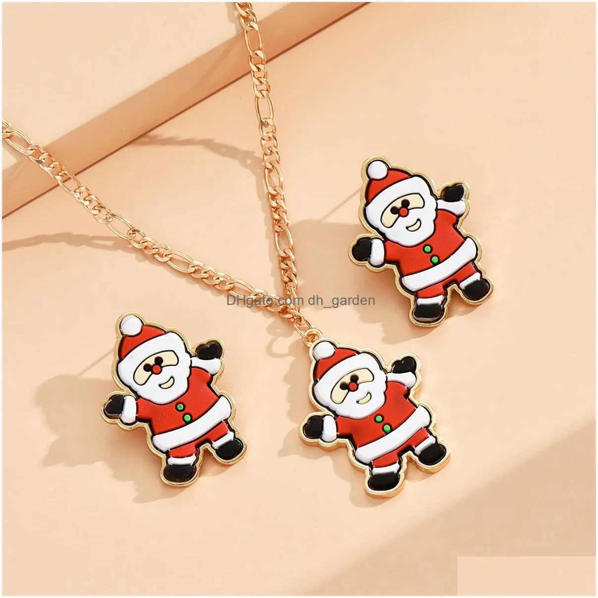 necklace europe and the united states crossborder hotselling christmas fashion simple santa claus earrings necklace set female spot