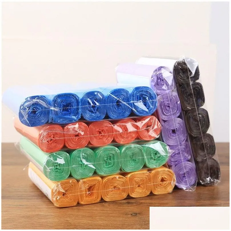 Trash Bags 45X50 Flat Mouth Disposable Kitchen Household Point Break Plastic Thickened Color Garbage Bag Drop Delivery Home Garden Hou Otu7O