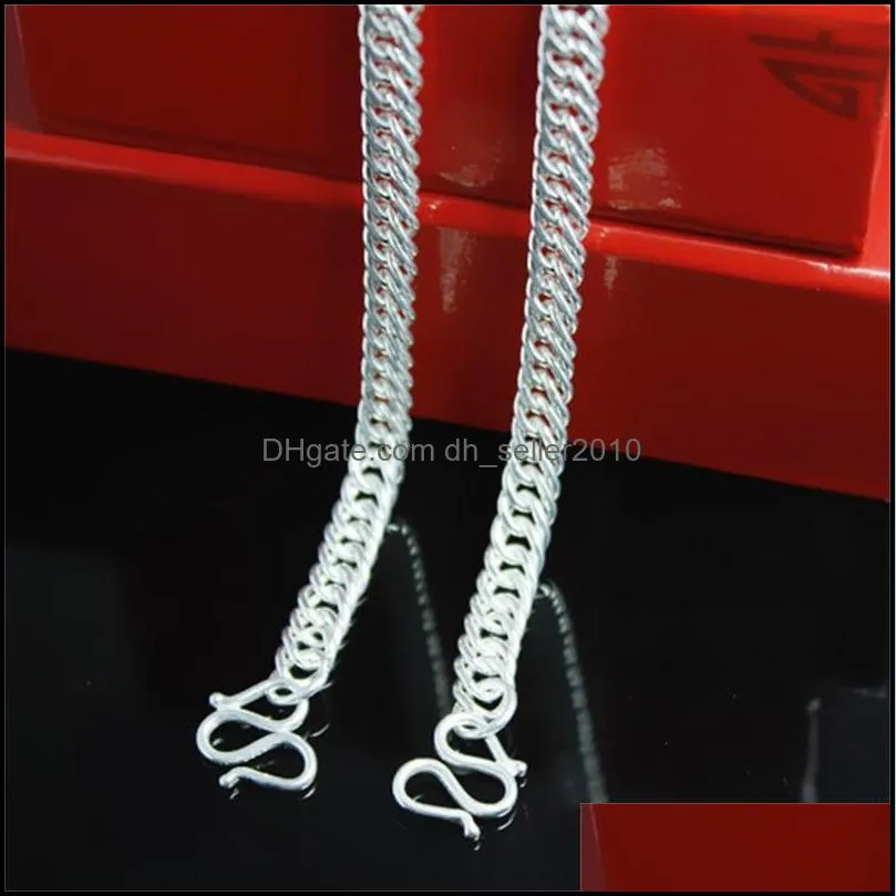 925 sterling silver chains whip sideways fashion silverjewelry necklace chain men jewelery boyfriend gift valentines day gifts 1231