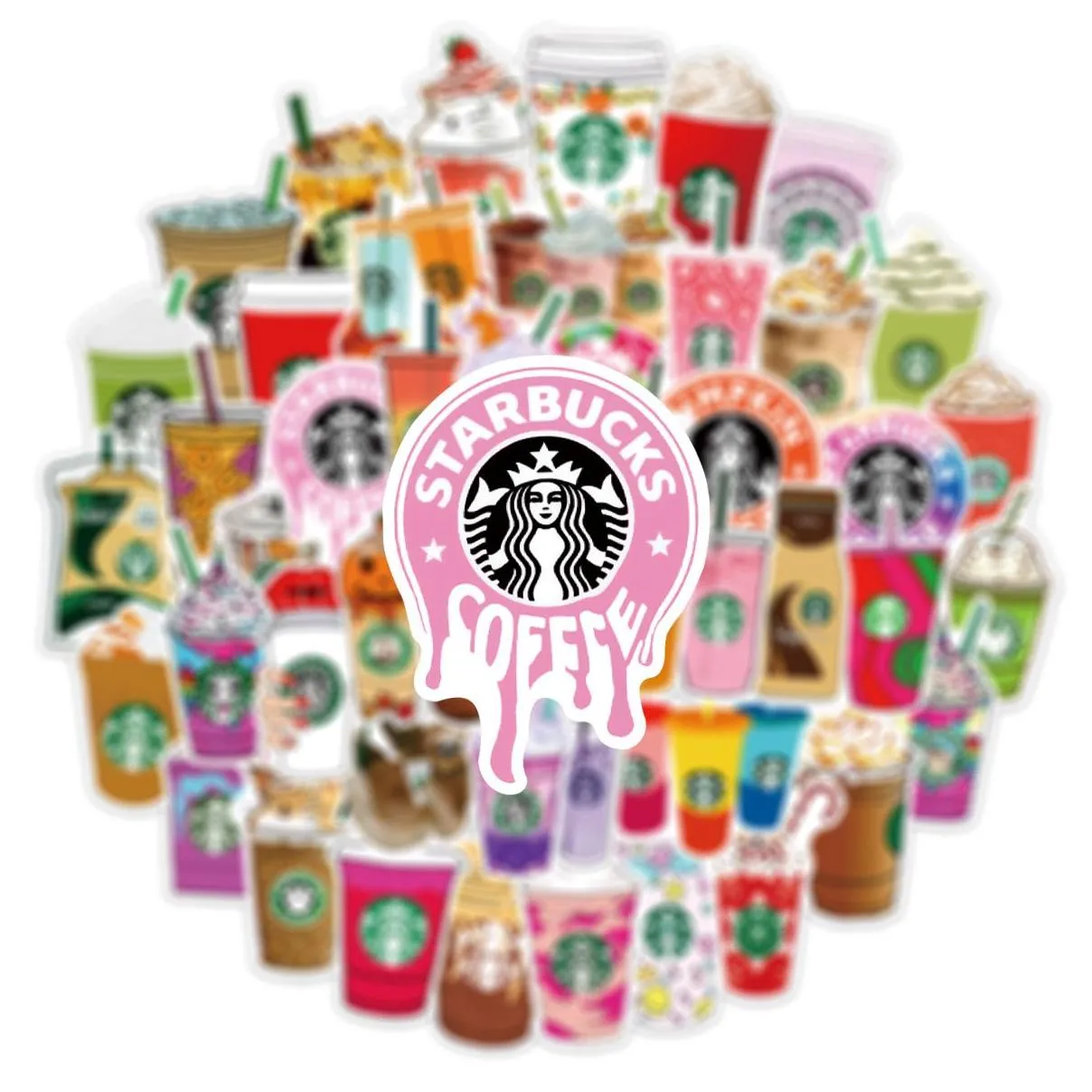 54 starbucks coffee milk tea mugs graffiti stickers laptop luggage car stickers