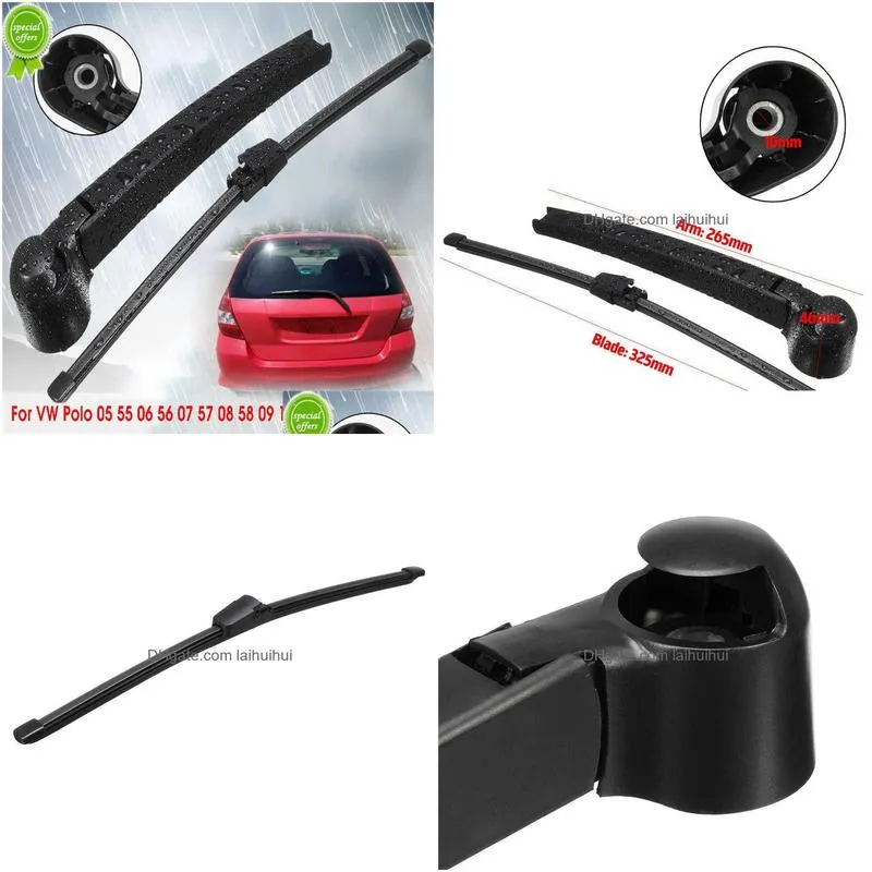  1set car 325mm rear windscreen wipers blade wiper arm blade for vw polo 2005 55 2006 56 2007 57 2008 58 2009 1.2 1.4 1.9 tdi e s