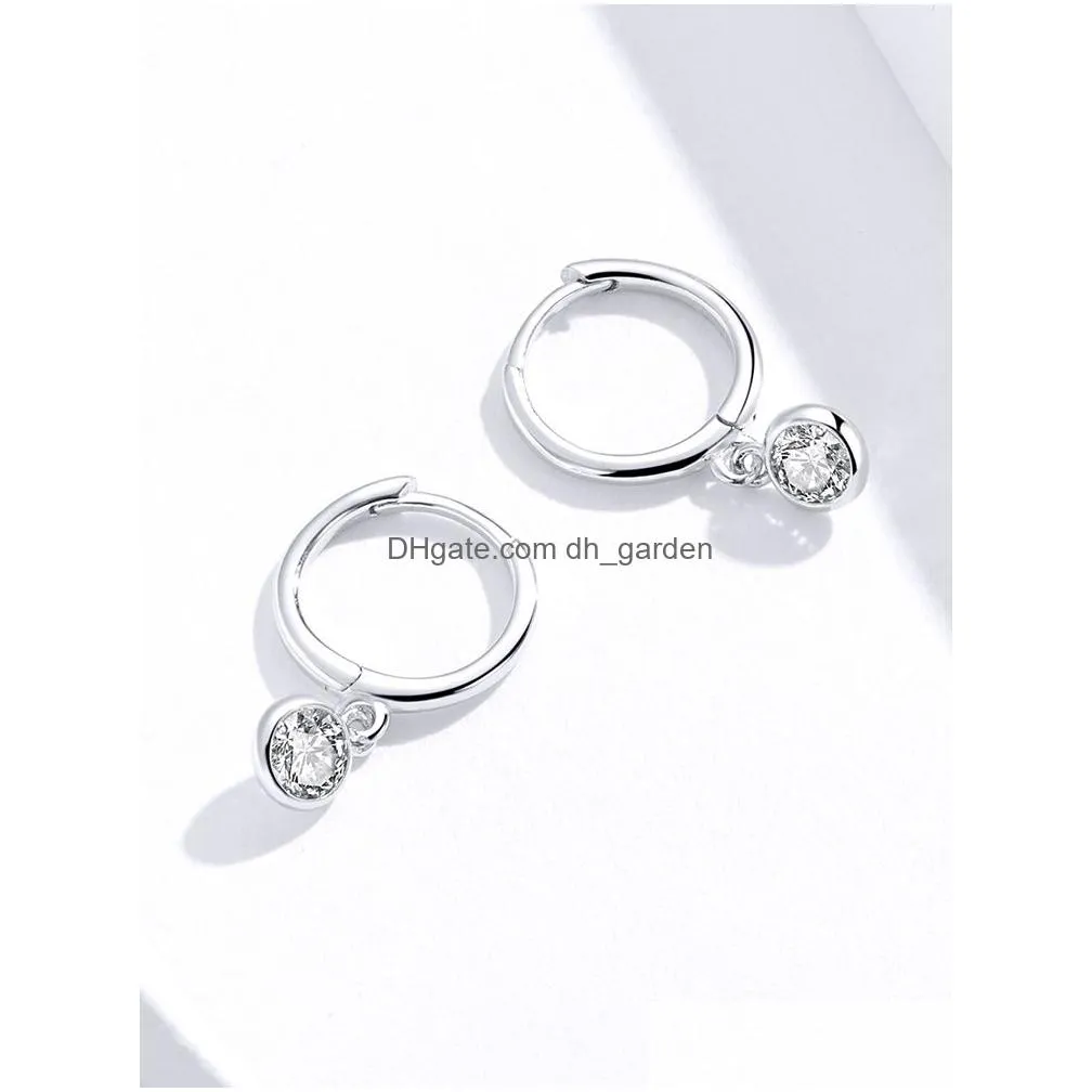 Hoop & Huggie 925 Sterling Sier Clear Cz Waterdrop Hoop Earrings For Women Wedding Engagement Statement Luxury Jewelry Sce83 Dhgarden Otpwa