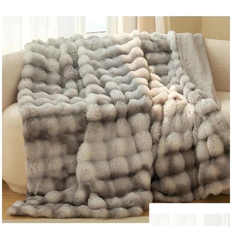 Blankets Blanket Fur Thickened Warm Home Winter Cover Quilt Office Nap Sofa High-Grade Bedding Simple Modern Multi-Functional 1Pc